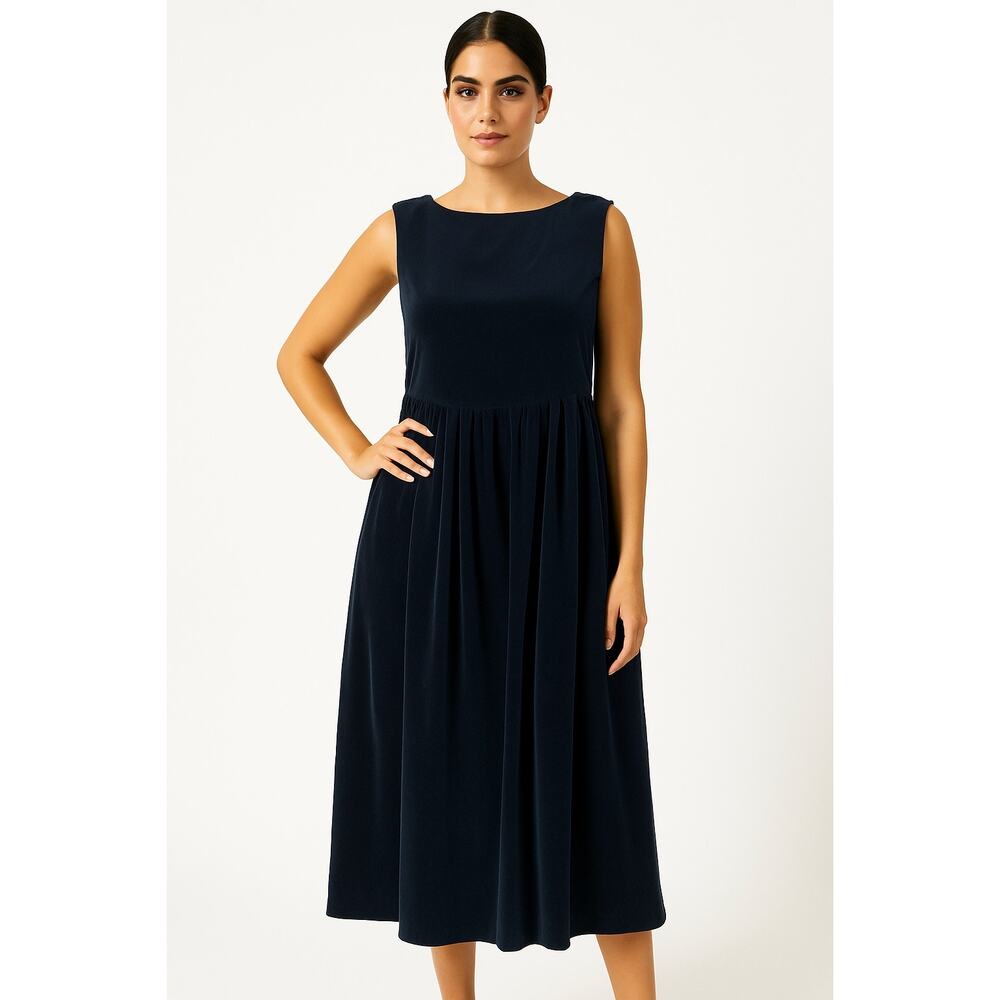 Vintage Y2k Laura Ashley navy pinafore overall jumper velvet midi dress  10